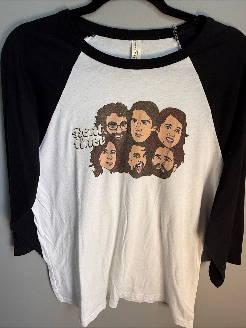 Bella Canvas Rent Free Graphic Raglan Baseball Tee Unisex Large